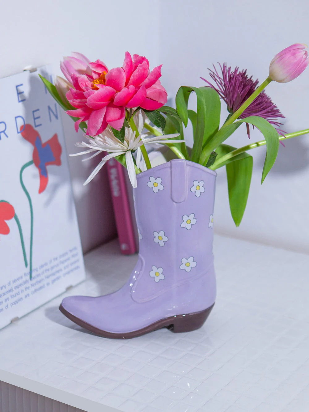 Purple Cowboy Boot Vase - Image 2