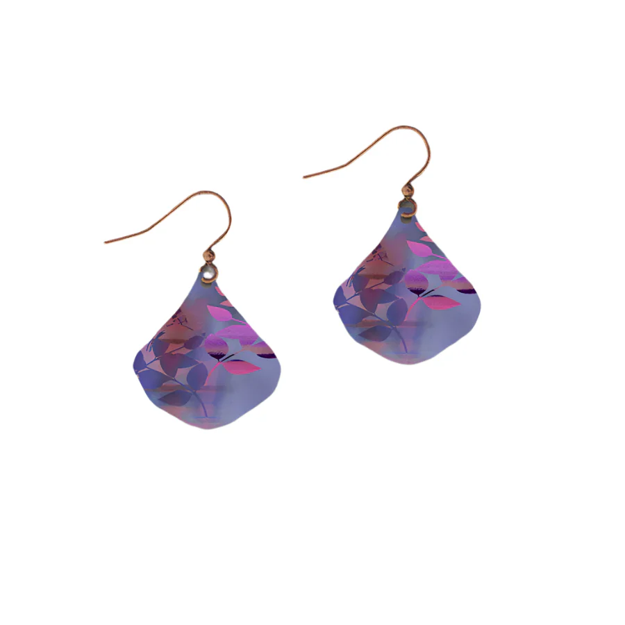 Purple Foliage Earrings