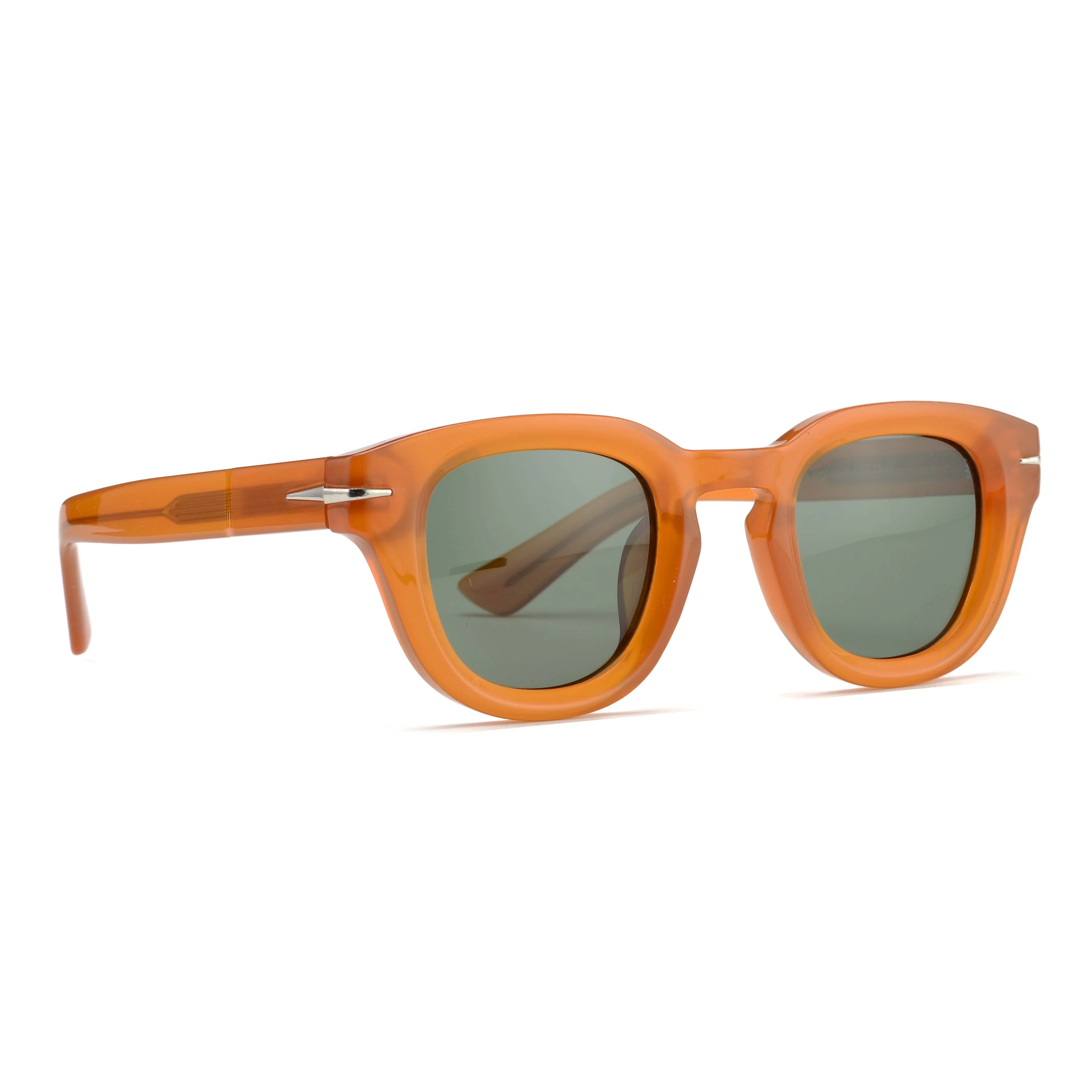 RAVI |Transparent Caramel | Green Lens - Image 3