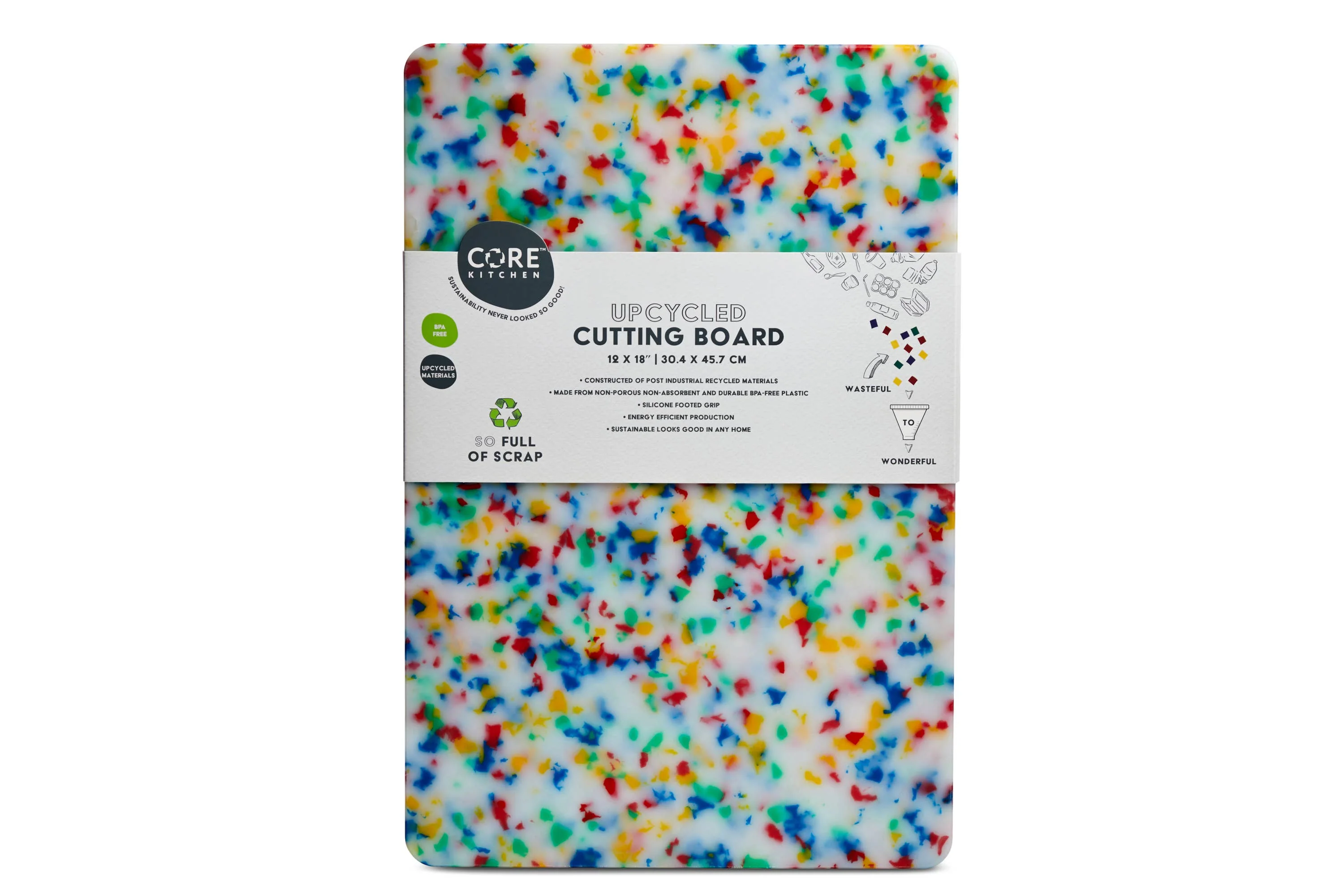 Recycled Plastic Cutting Board - Large Confetti