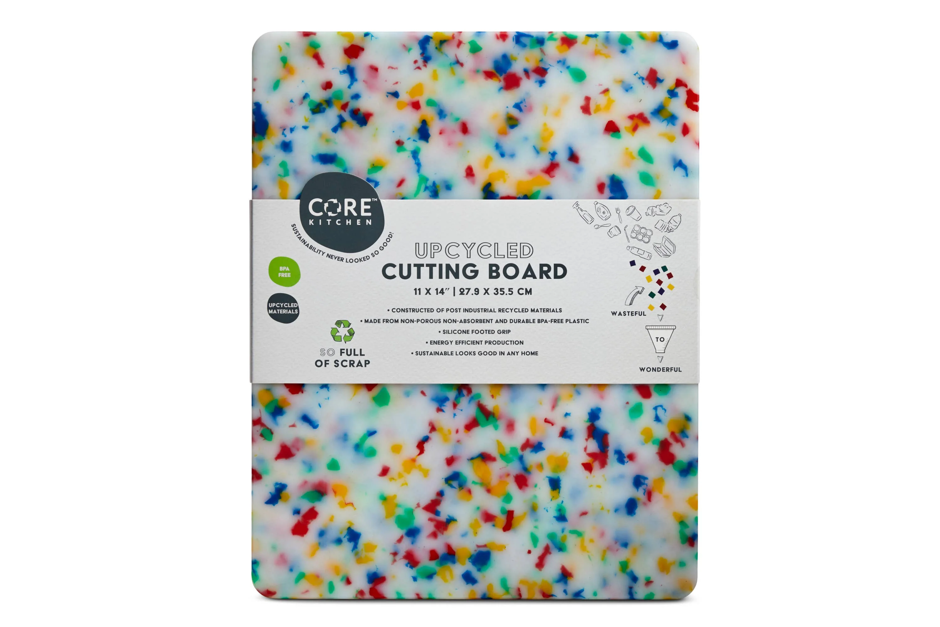 Recycled Plastic Cutting Board - Medium Confetti