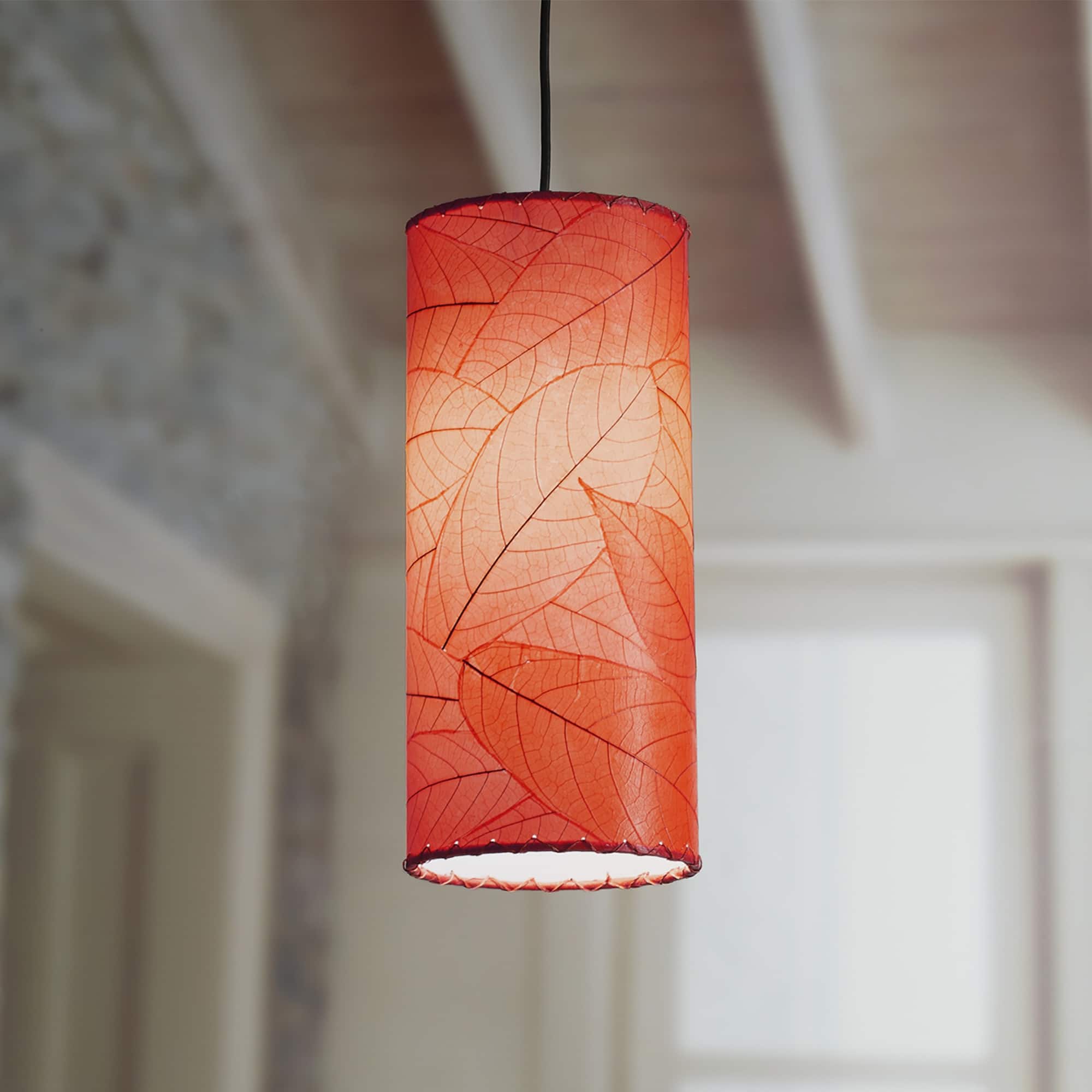 Red Cylinder Pendant Ceiling Lamp - Image 3