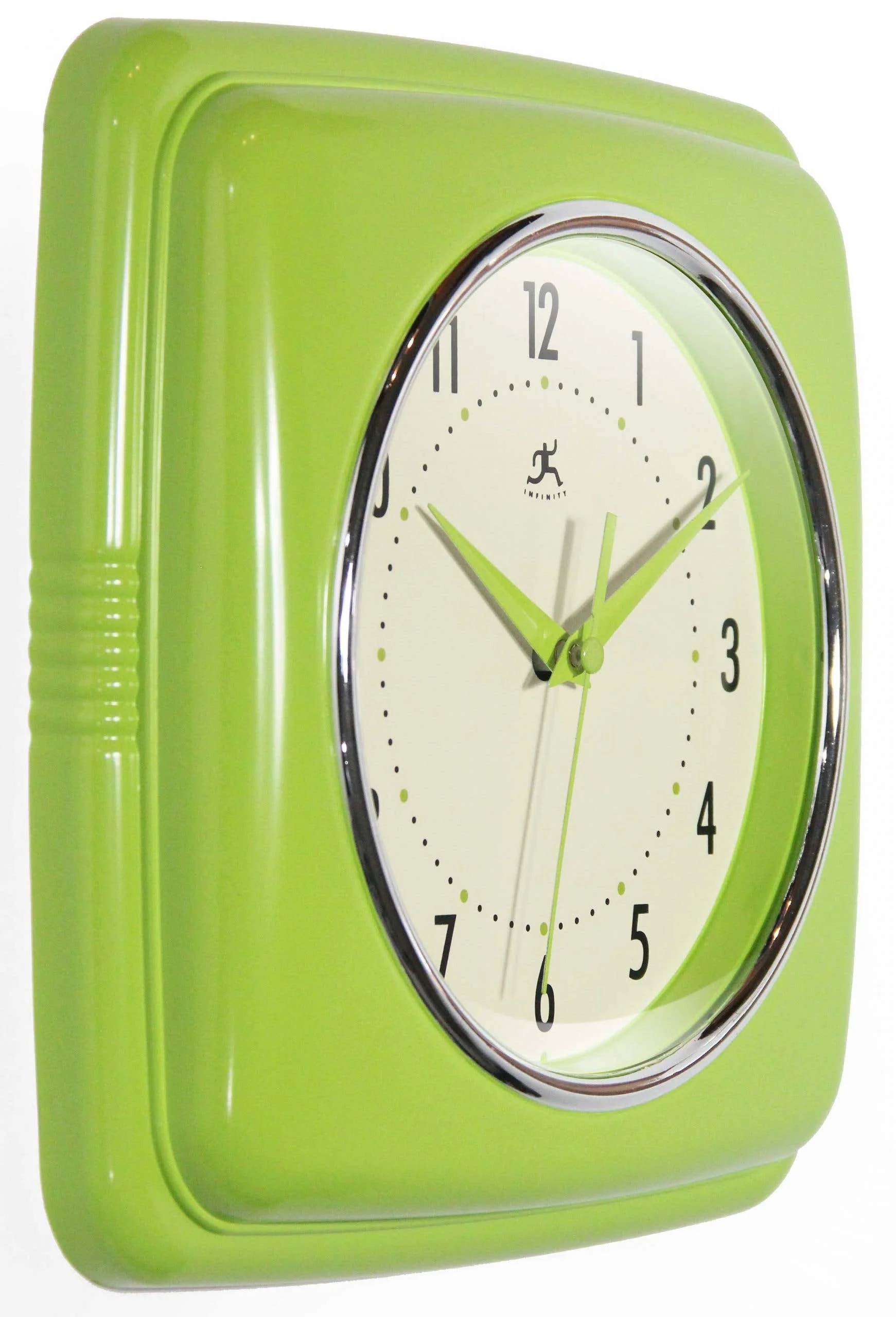 Retro Square Green Indoor Wall Clock 9.25 Inch - Image 3