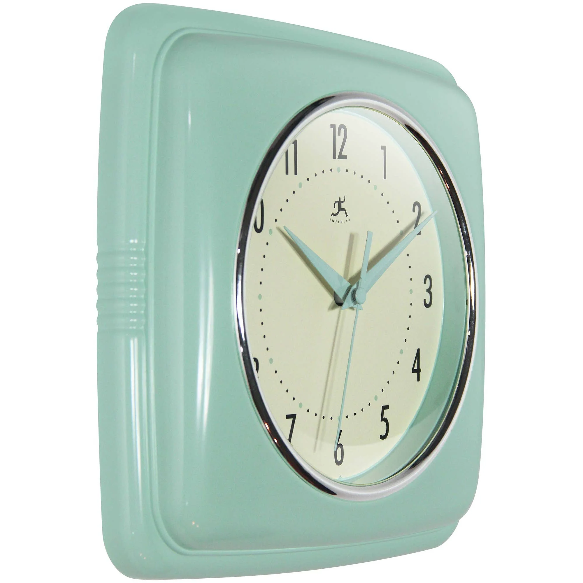 Retro Square Pastel Green Indoor Wall Clock 9.25 Inch - Image 2