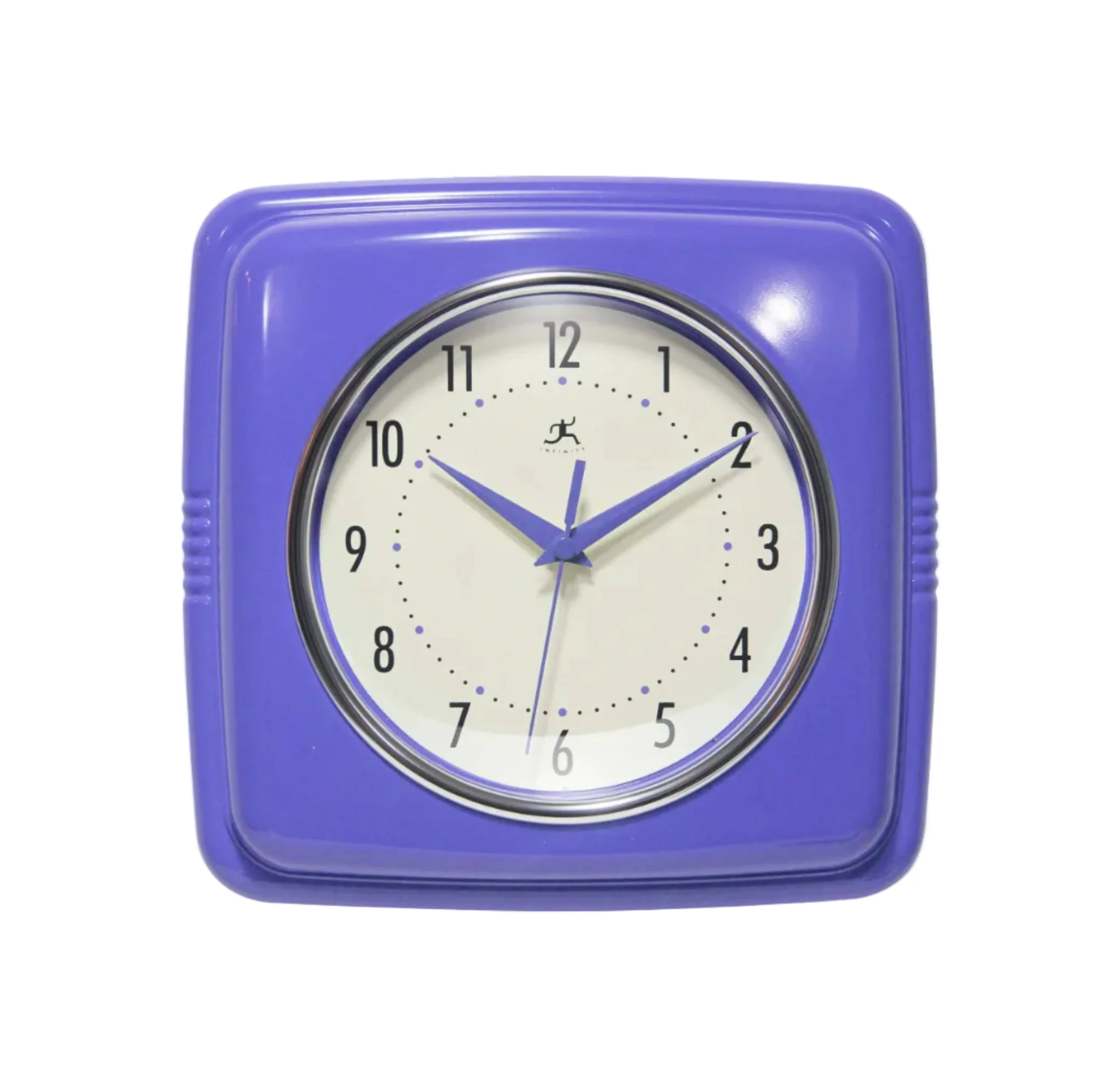 Retro Square Periwinkle Indoor Wall Clock 9.25 Inch