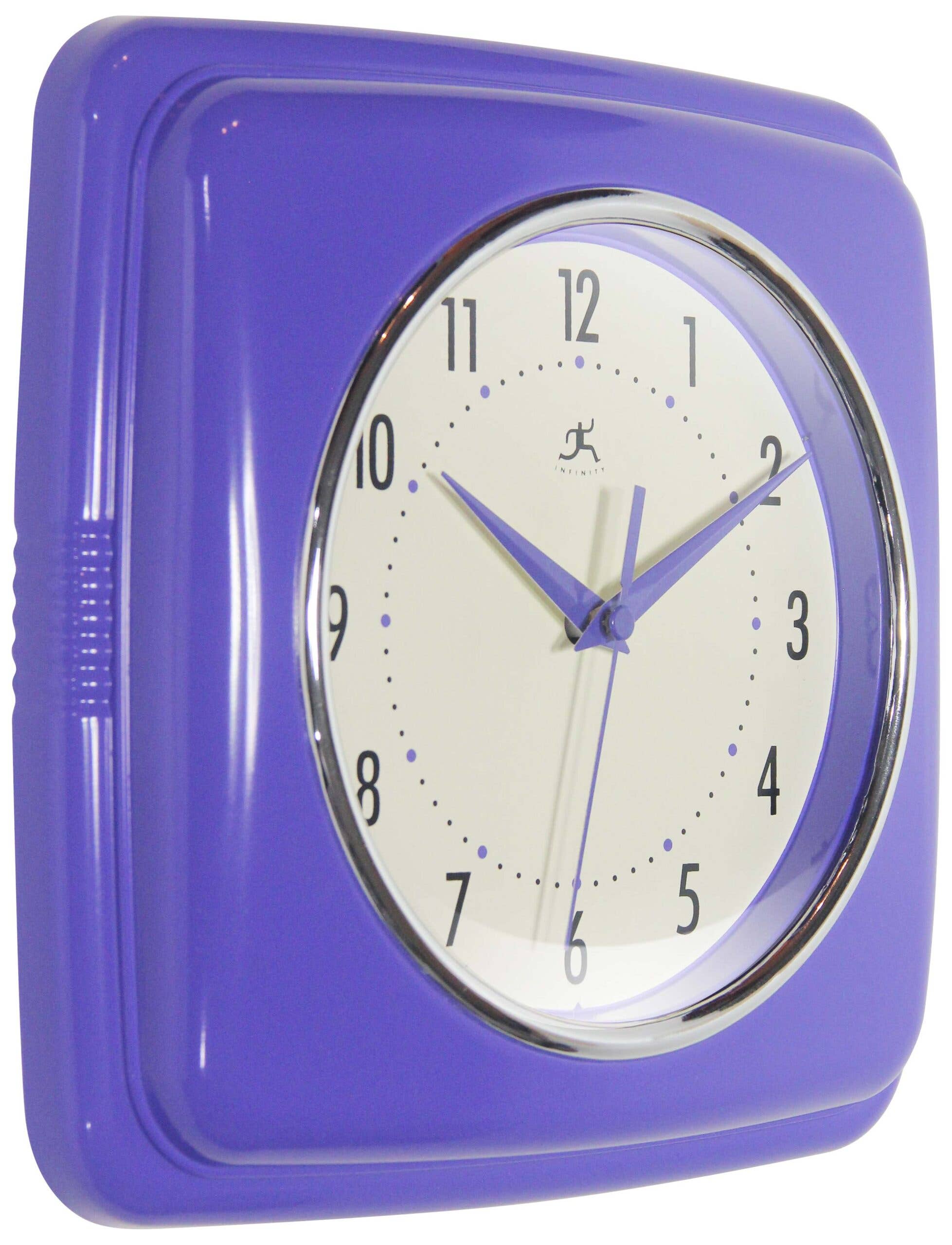 Retro Square Periwinkle Indoor Wall Clock 9.25 Inch - Image 3