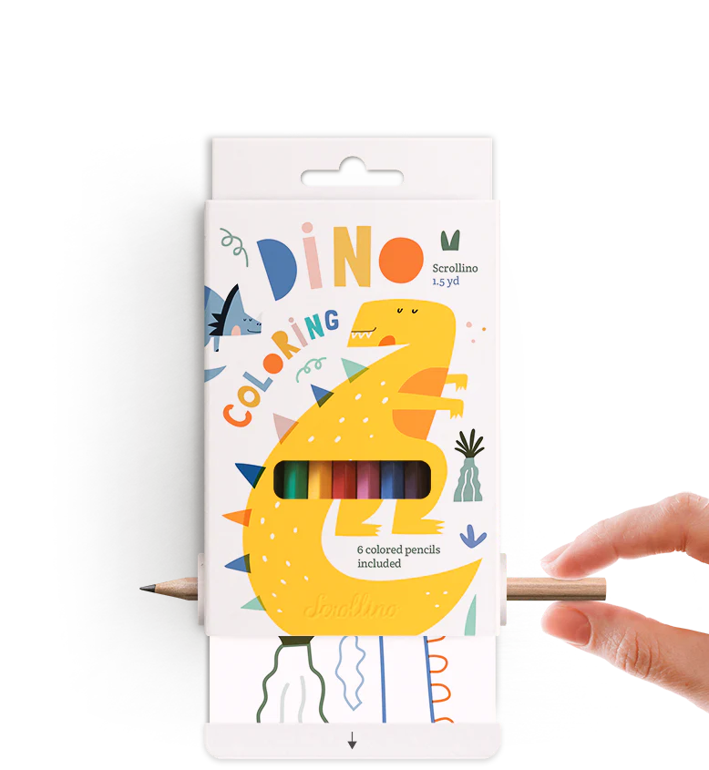 Scrollino Dino Coloring Box