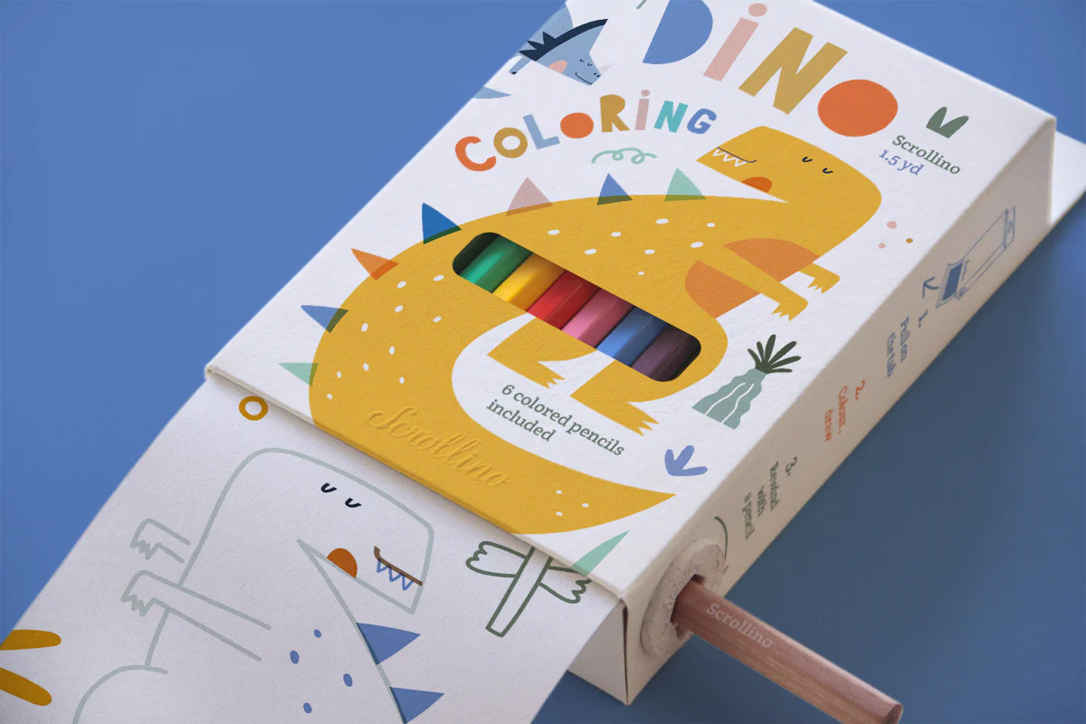 Scrollino Dino Coloring Box - Image 3