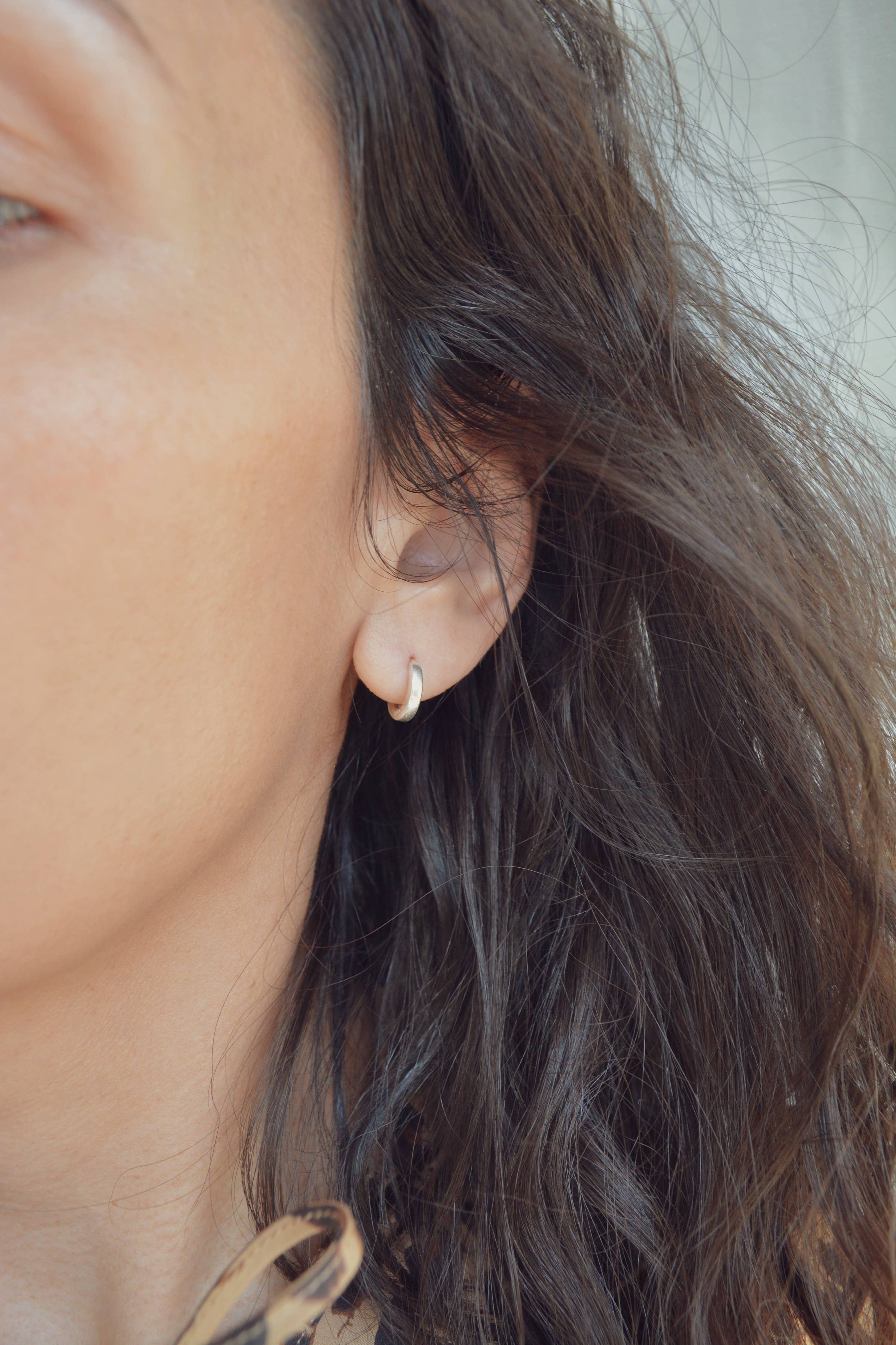 Silver Huggie Hoops - Image 3