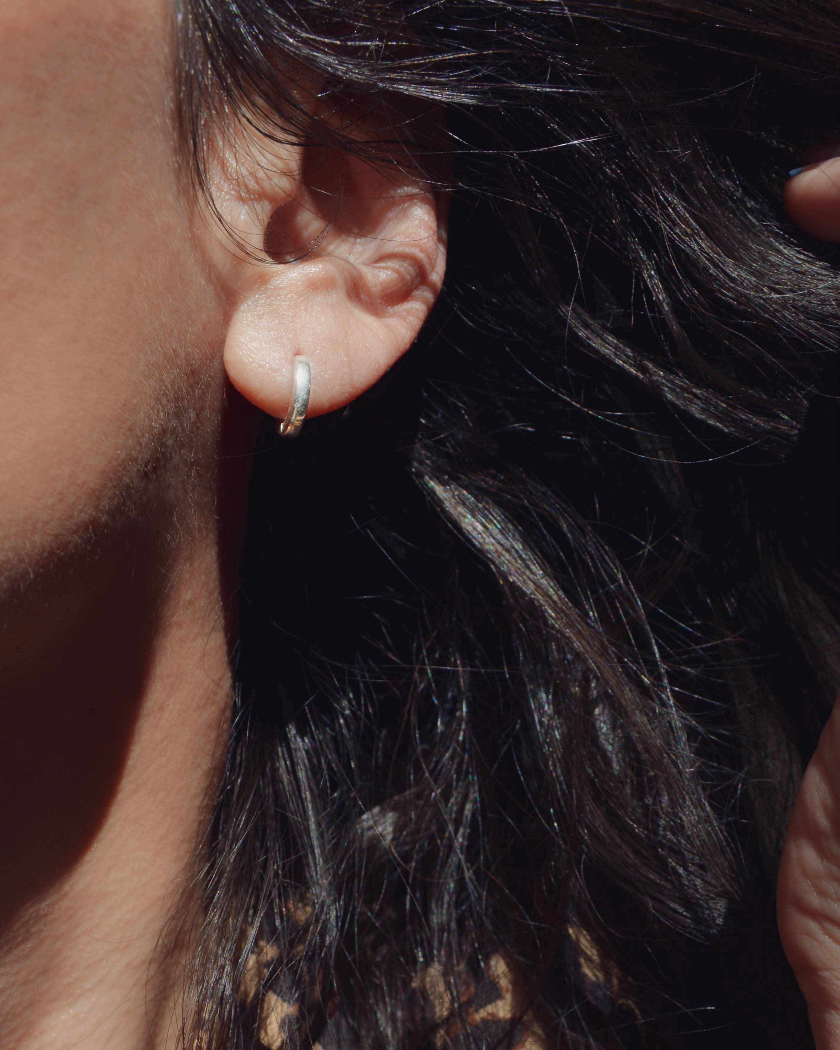 Silver Huggie Hoops - Image 4
