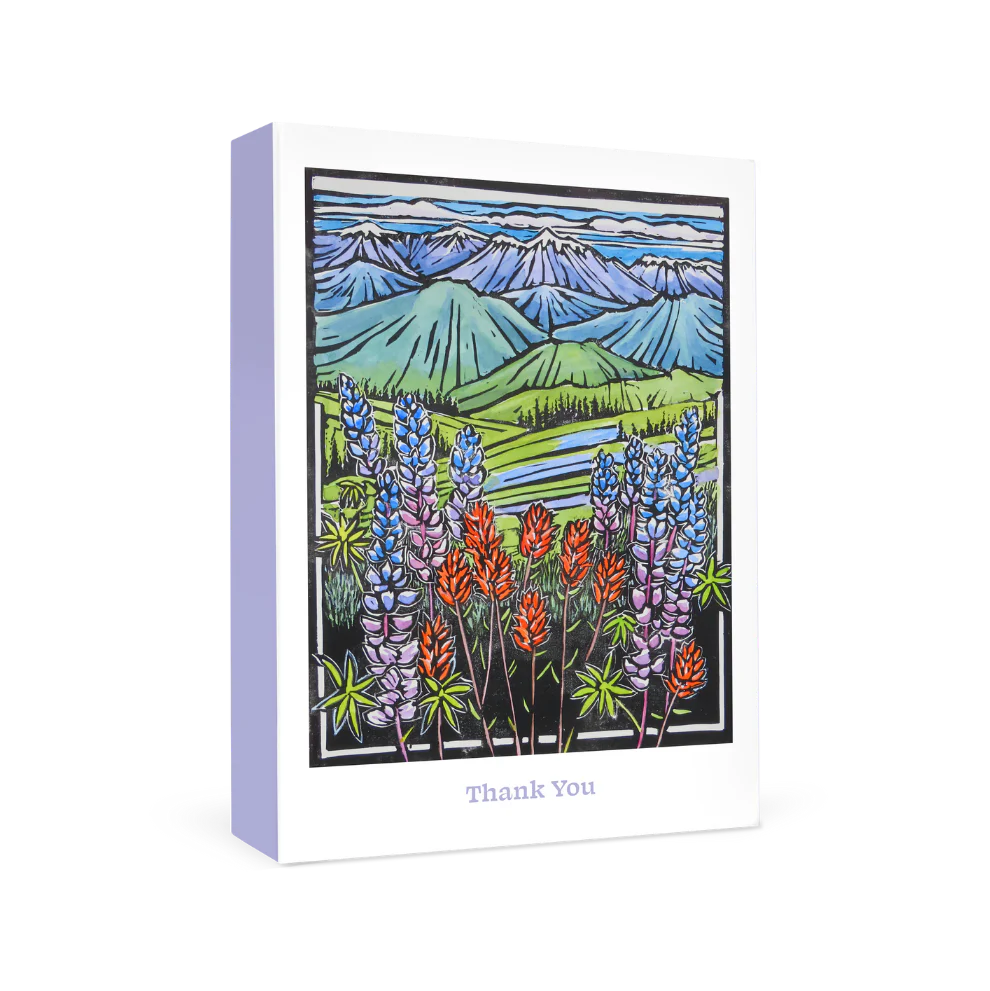 Molly Hashimoto: Paintbrush and Lupine Boxed Thank You Cards