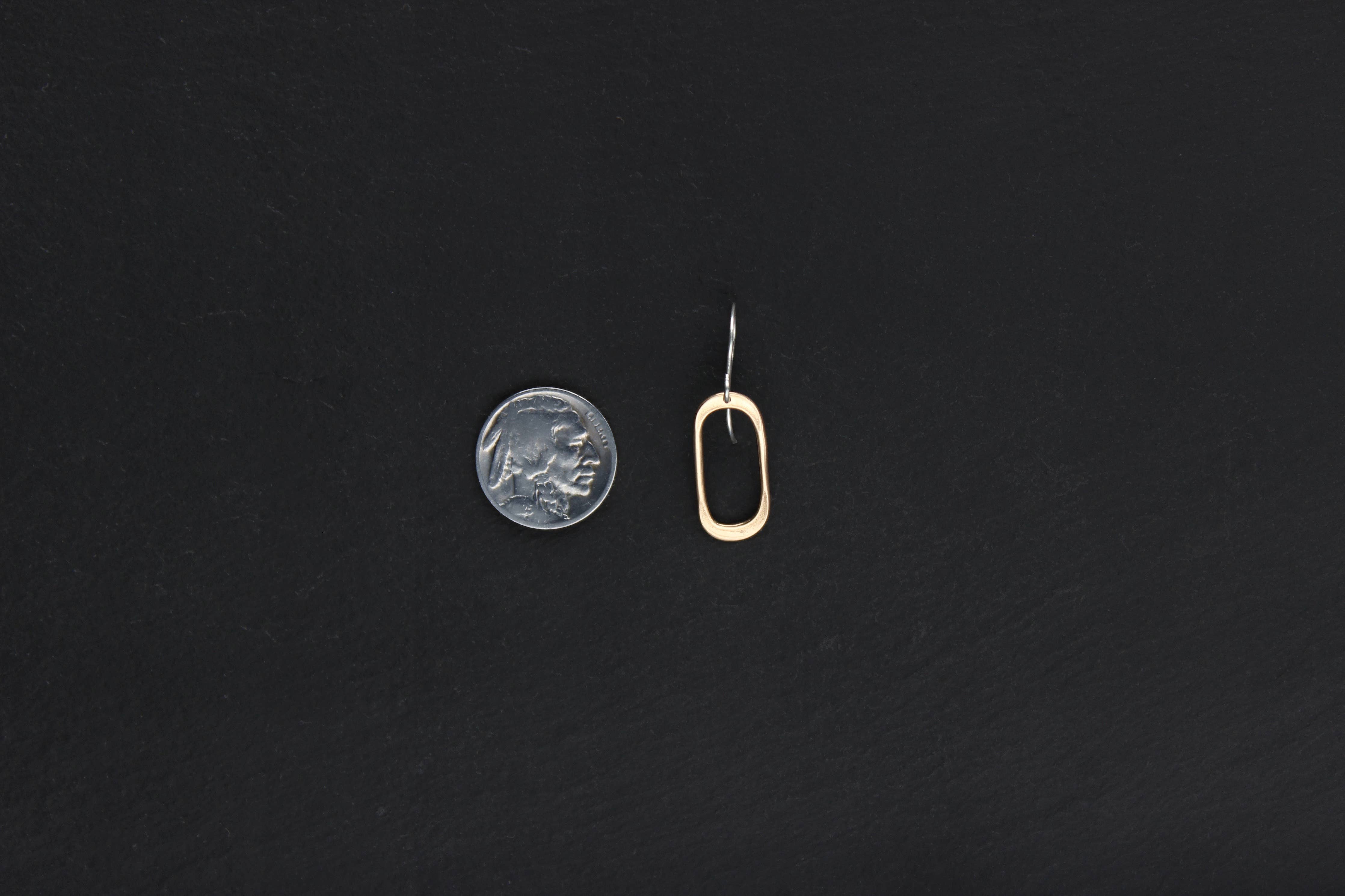 Soft Oval Earrings, Handmade 14K Gold Fill, Sterling Silver - Image 3