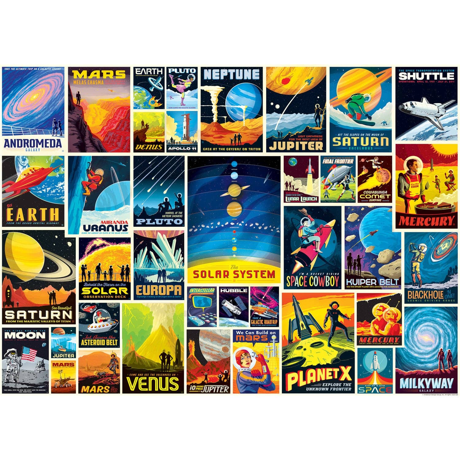 Space Travel - Vintage Posters - 1000 Piece Jigsaw Puzzle - Image 2