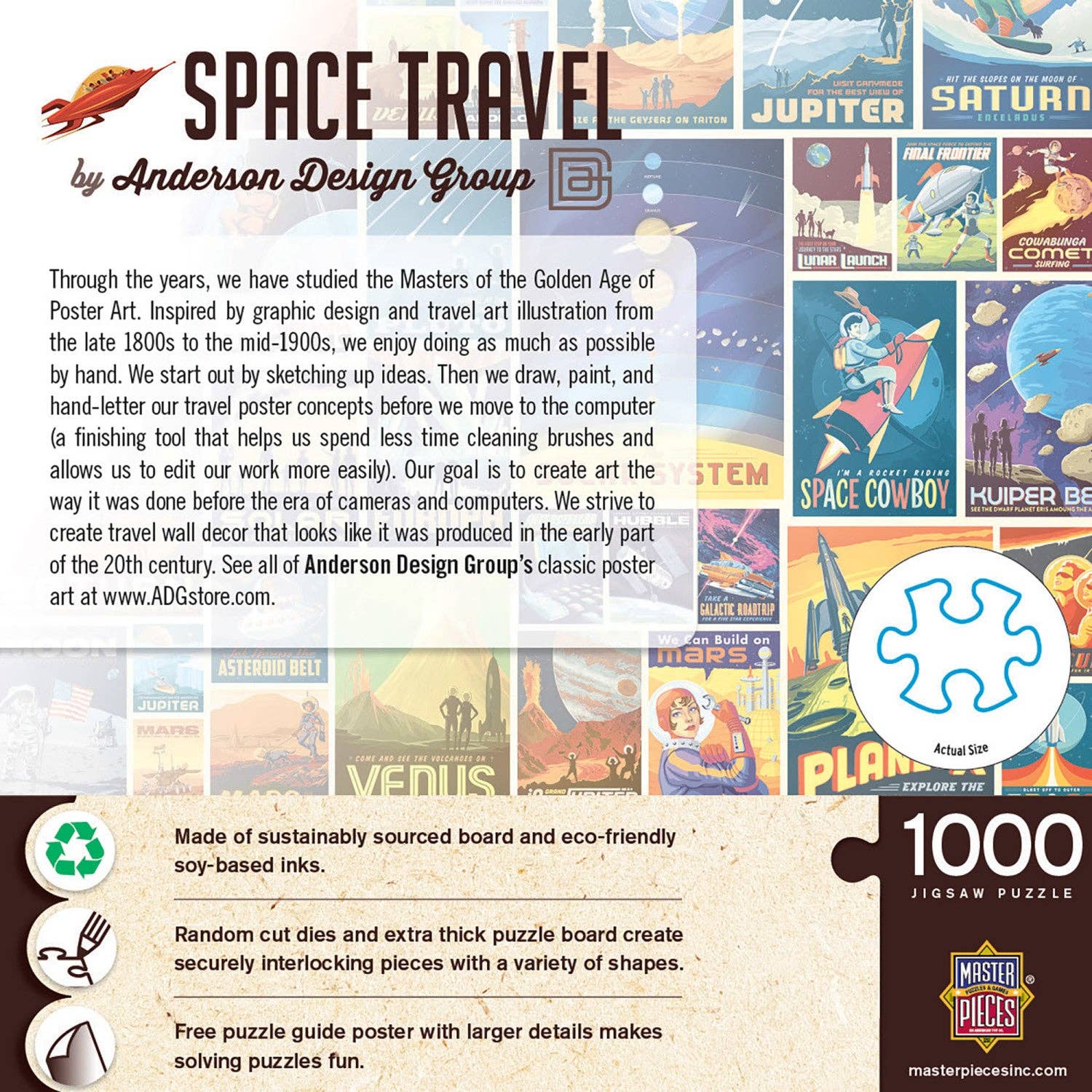 Space Travel - Vintage Posters - 1000 Piece Jigsaw Puzzle - Image 3