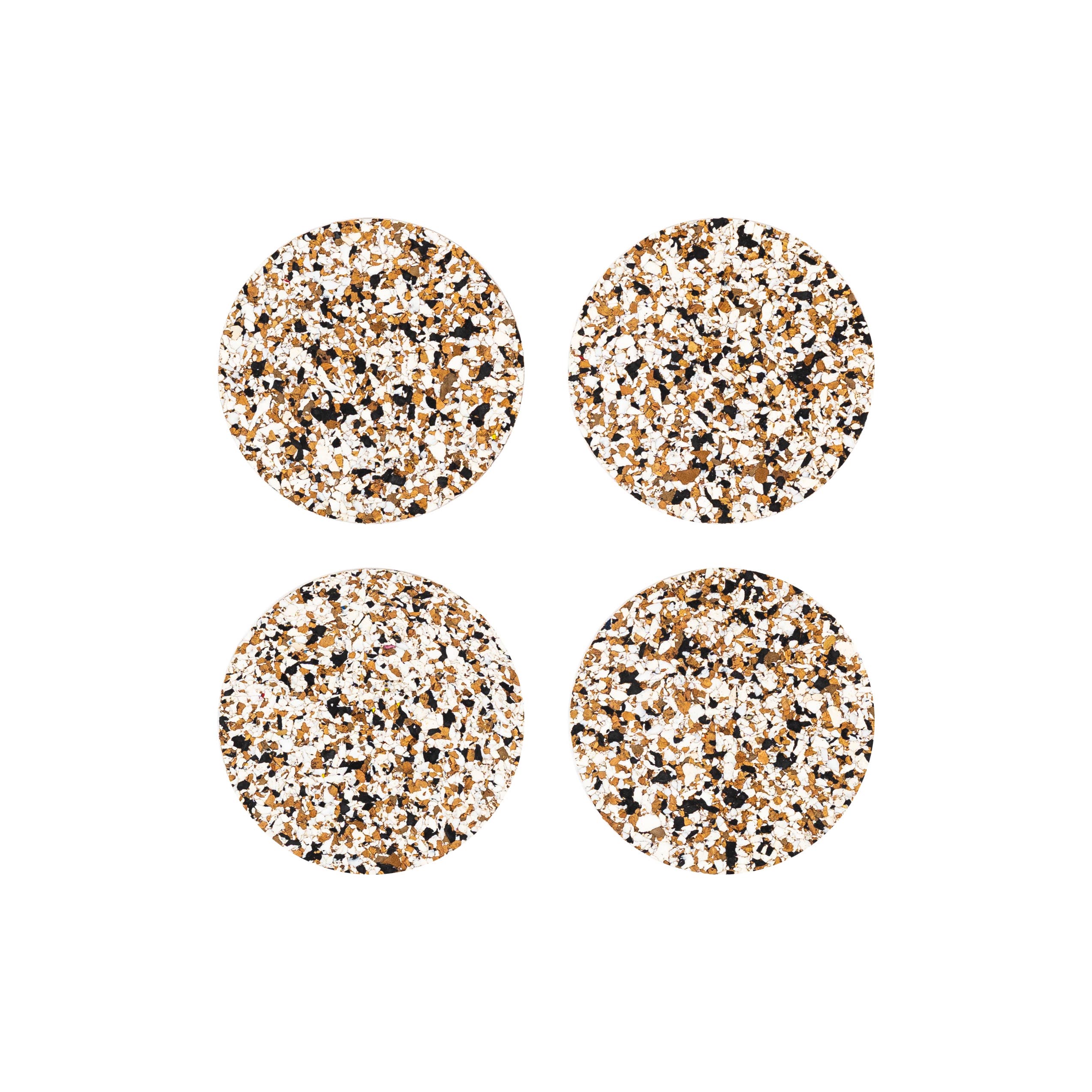 Speckled Round Cork Coasters Set of 4 - Black - Image 5