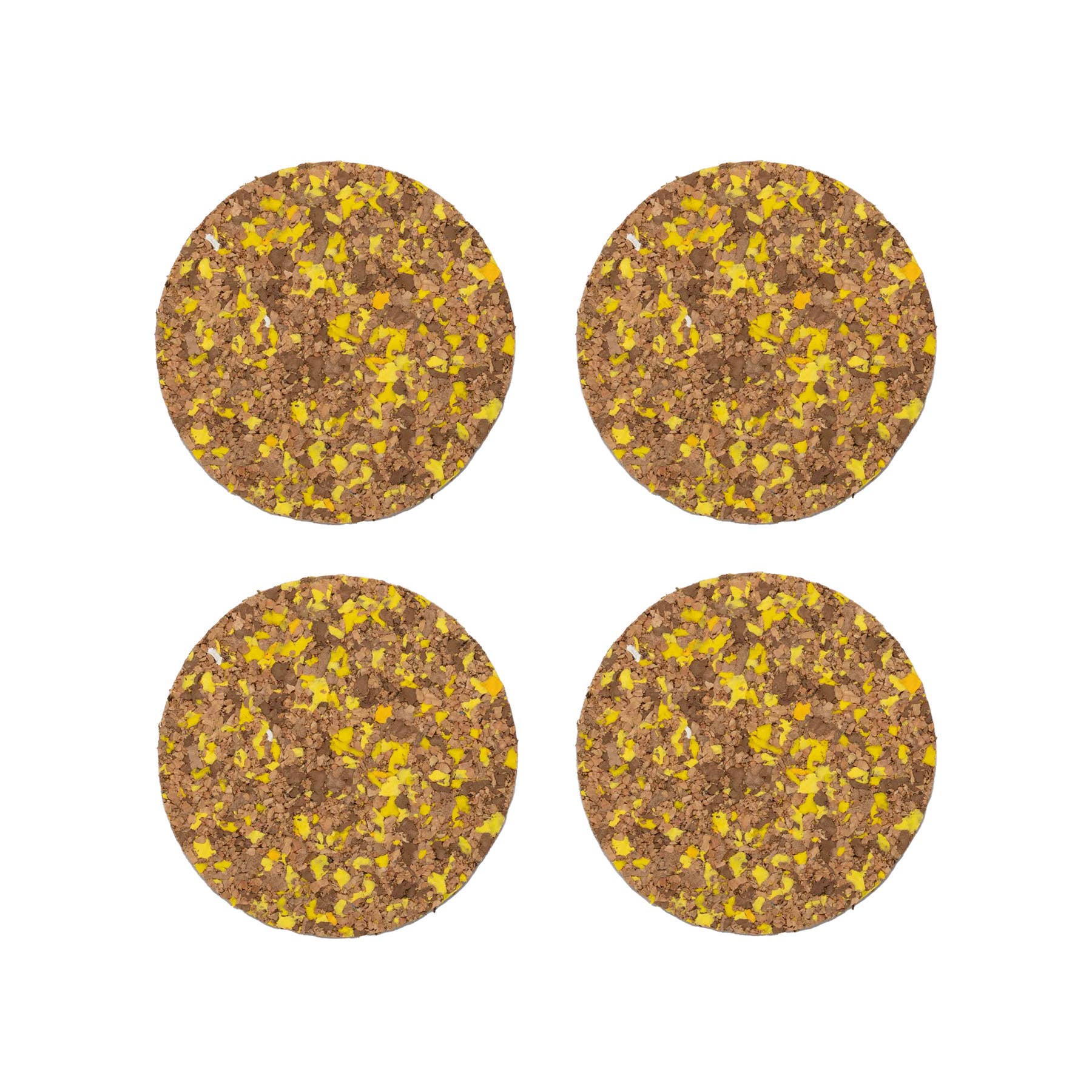 Speckled Round Cork Coasters Set of 4 - Yellow - Image 7