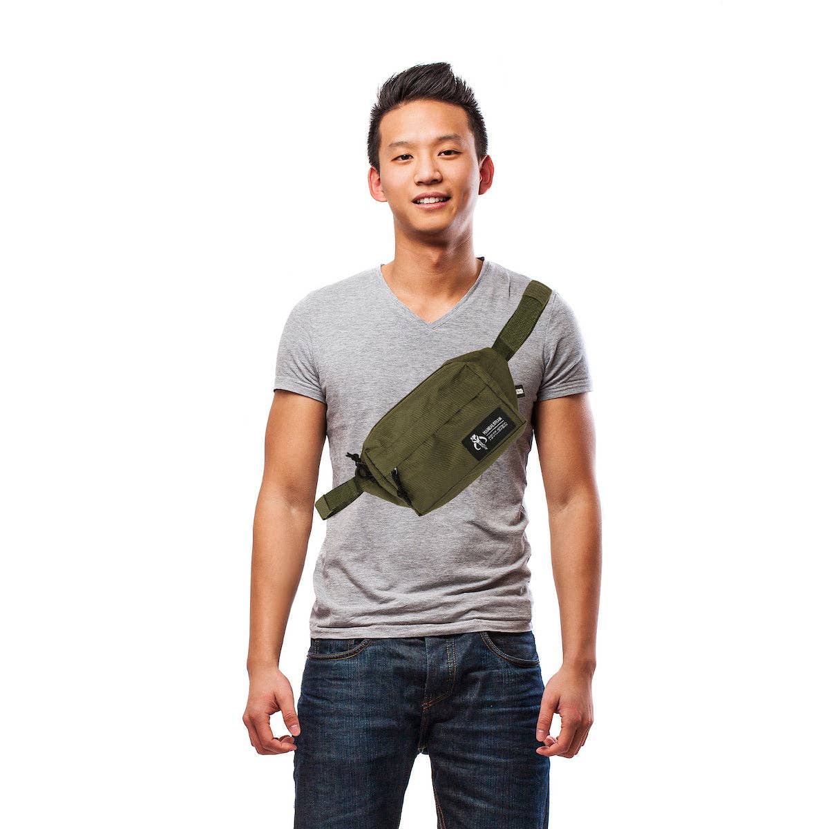 Star Wars The Mandalorian Crest 11.5” Olive Fanny Pack - Image 6