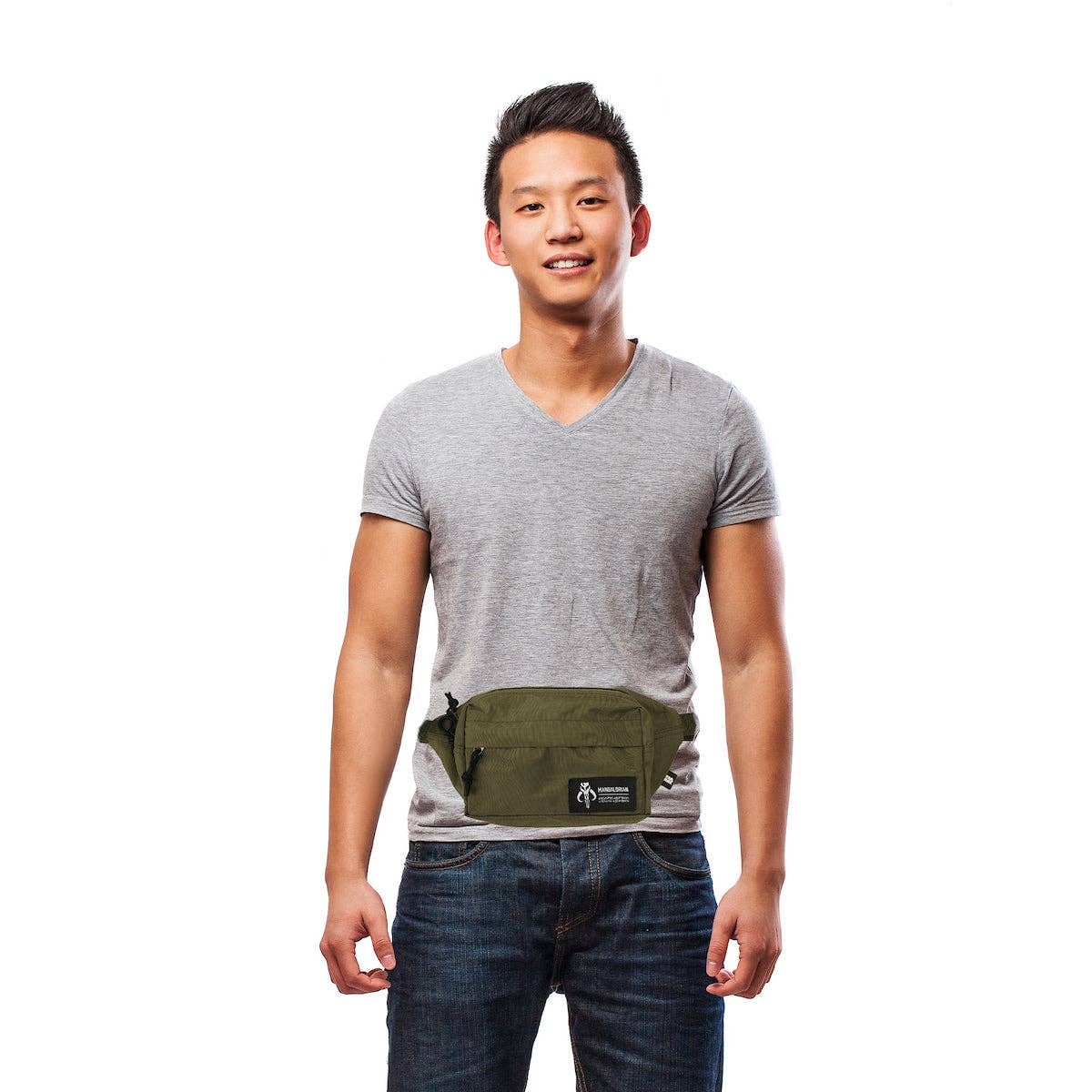 Star Wars The Mandalorian Crest 11.5” Olive Fanny Pack - Image 7