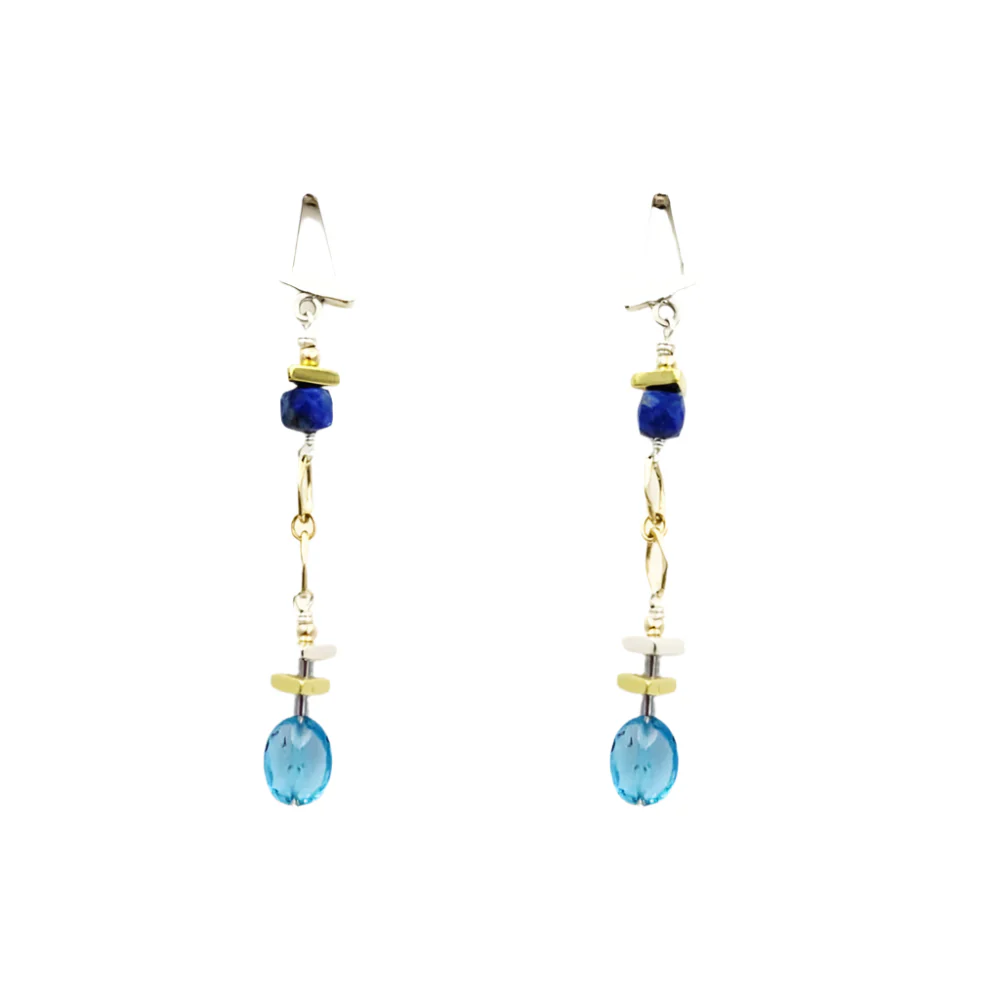 Lapis & Swiss Blue Topaz Earrings