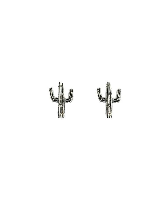 Sterling Silver Cactus Navajo Earrings