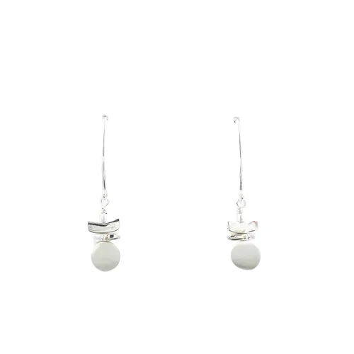 Silver Circular Drop Earrings