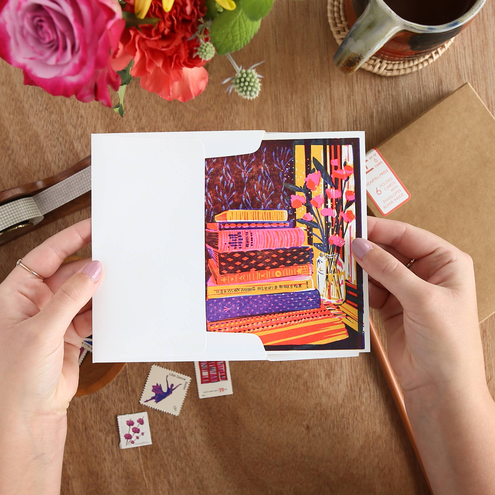 Still Life with Books and Flowers Everyday Inspiration Card - Image 2