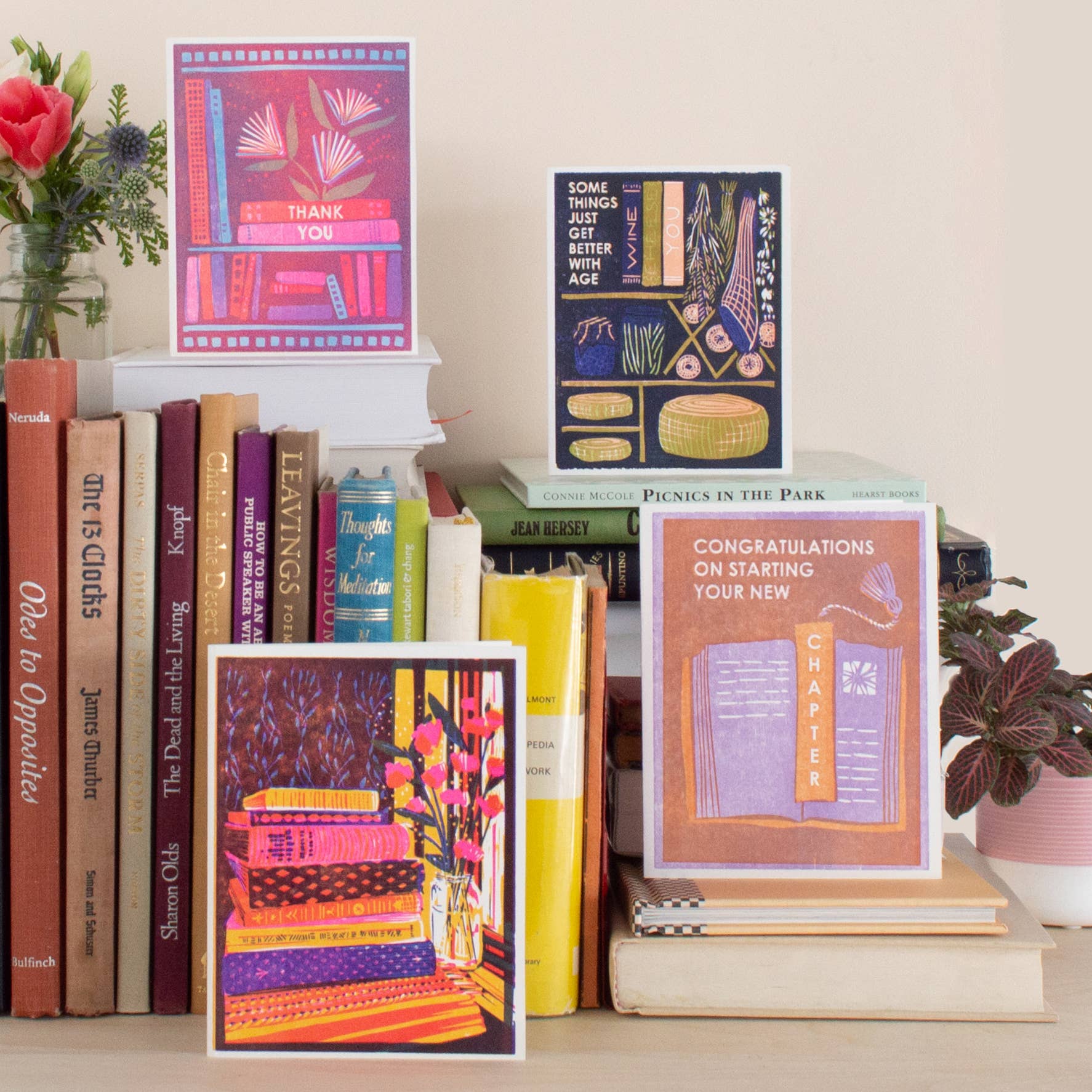 Still Life with Books and Flowers Everyday Inspiration Card - Image 4