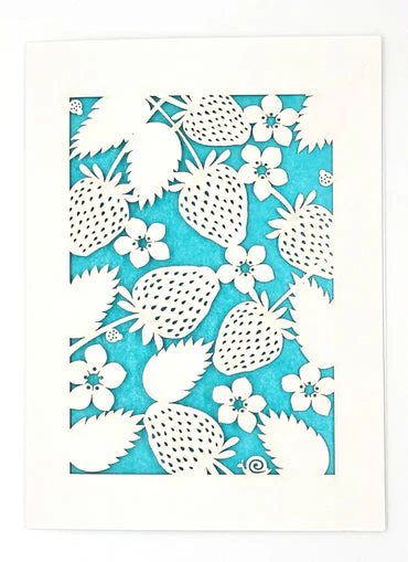 Strawberries individual notecard - Image 2