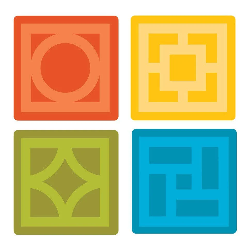 Sunmor Square Vinyl Coaster - Mixed Set of 8