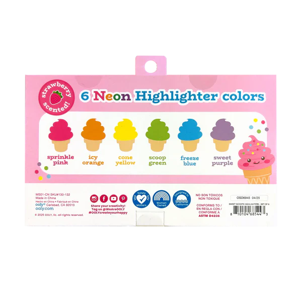 Sweet Scoops: Neon Highlighters - (Set of 6) - Image 3
