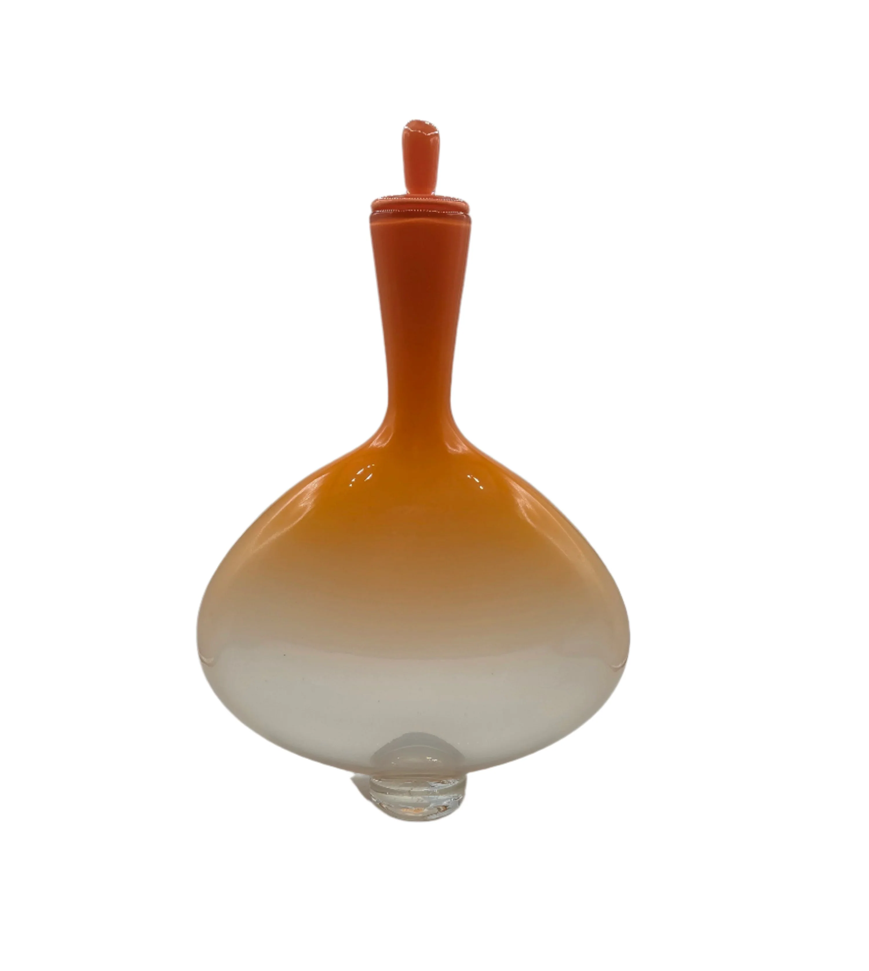 Tall Tangerine Flattened Bottle with Tangerine Top