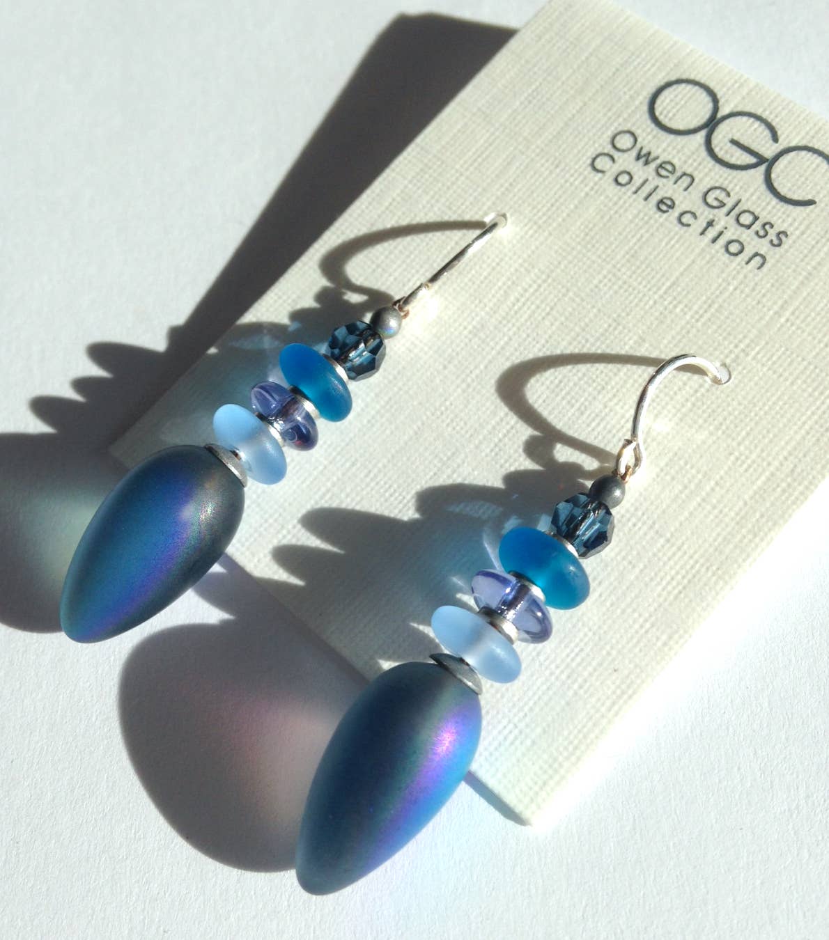 Tango Earrings in Frosted Indigo Blue - Image 2