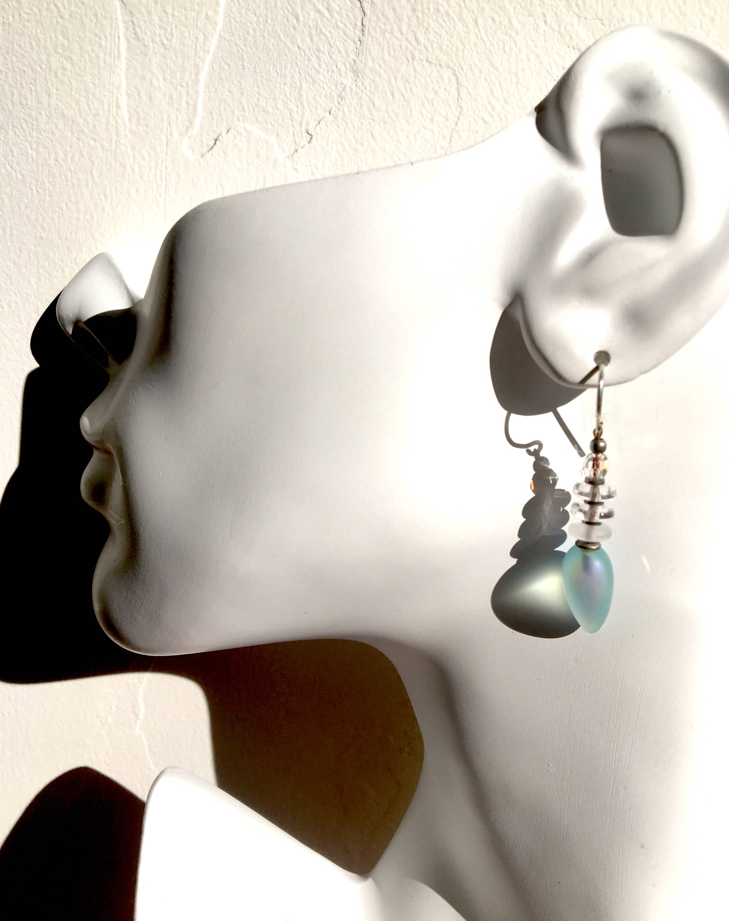 Tango Earrings in Frosted Aqua - Image 3