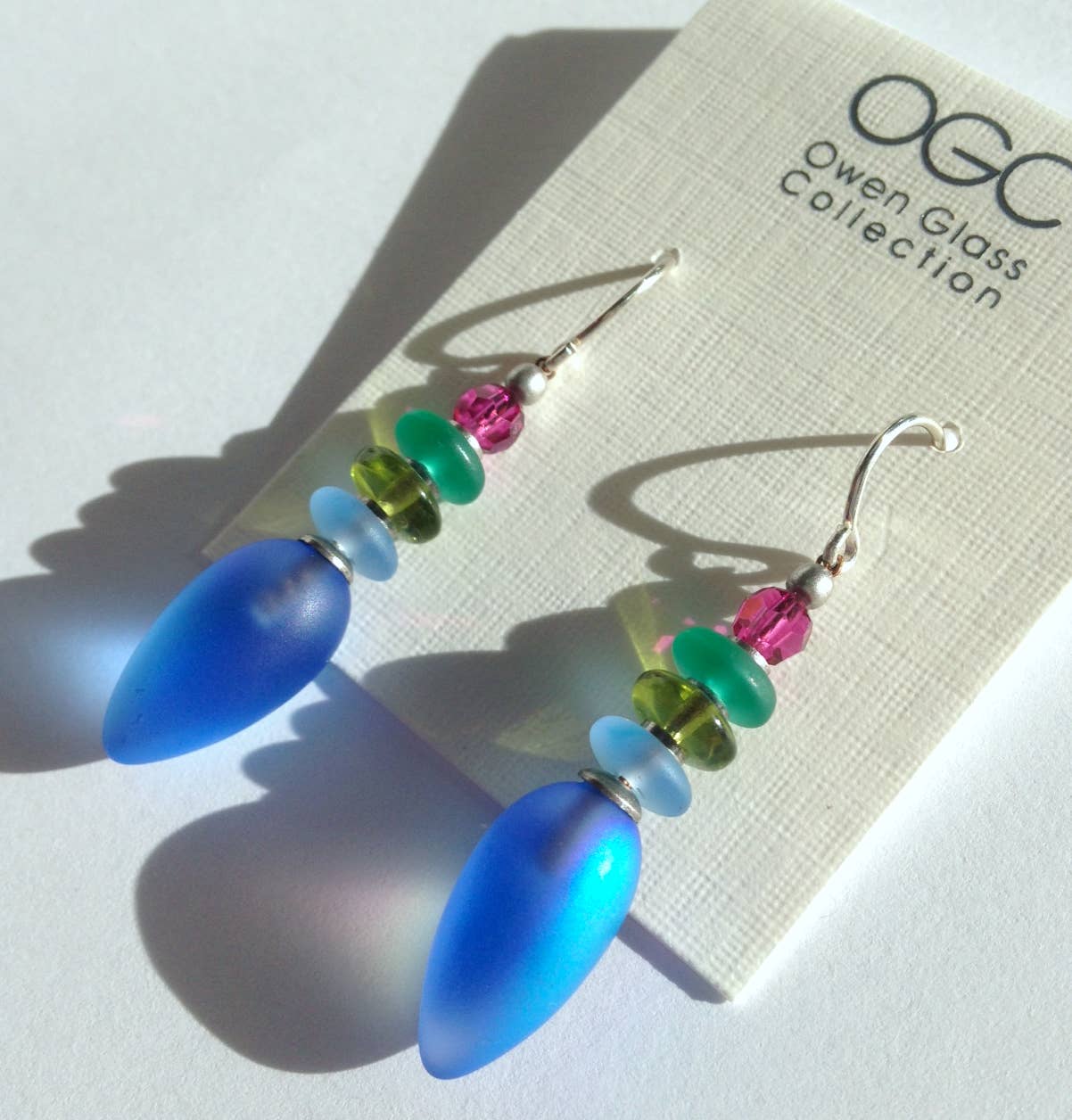 Tango Earrings in Iridescent Blue + Pink - Image 2