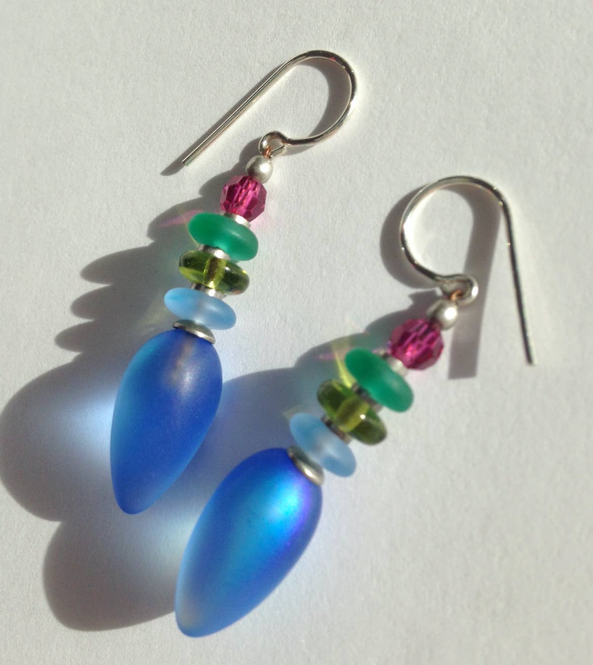 Tango Earrings in Iridescent Blue + Pink - Image 3