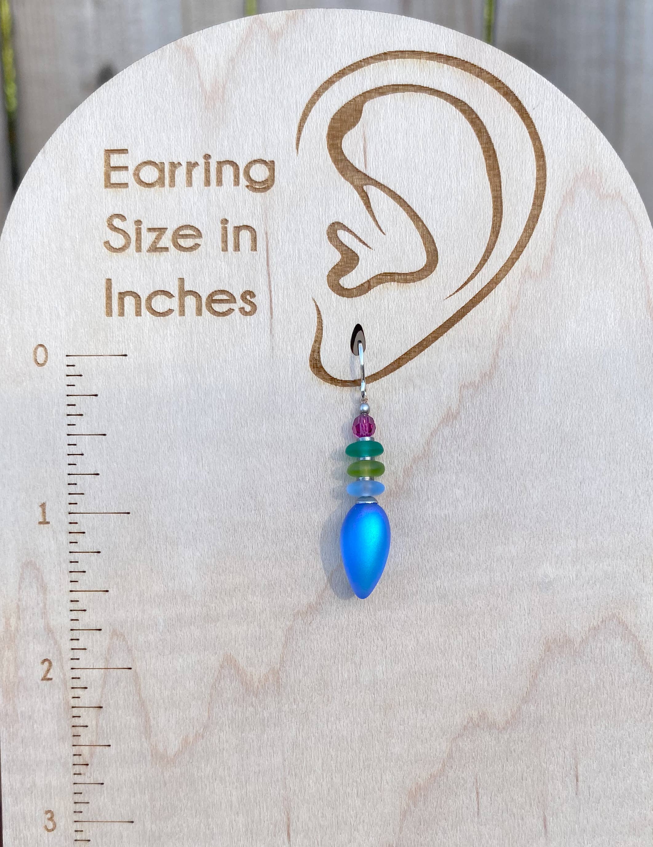 Tango Earrings in Iridescent Blue + Pink - Image 4