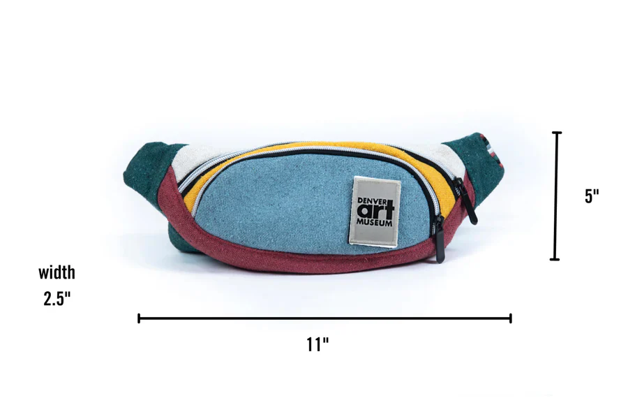 The Maverick Boho Blue Fanny Pack with Denver Art Museum Velcro Patch - Image 4