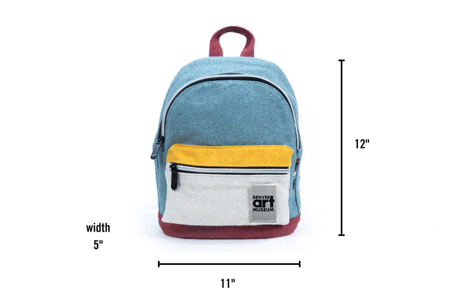 The Mystic Boho Blue Backpack with Denver Art Museum Velcro Patch - Image 3