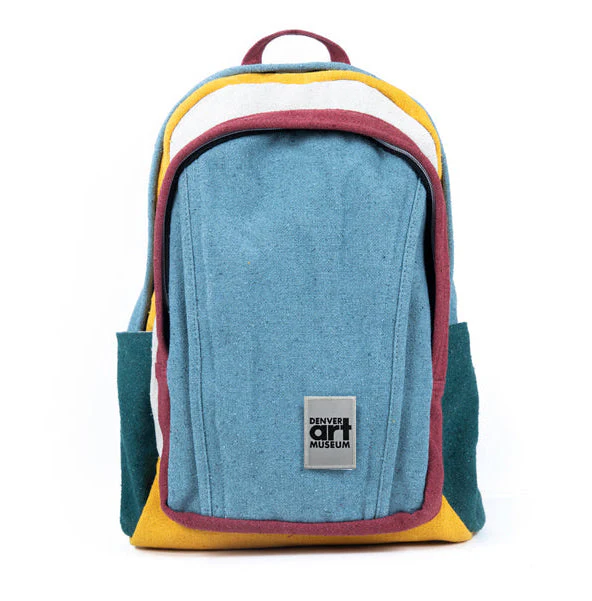 The Pioneer Boho Blue Backpack with Denver Art Museum Velcro Patch