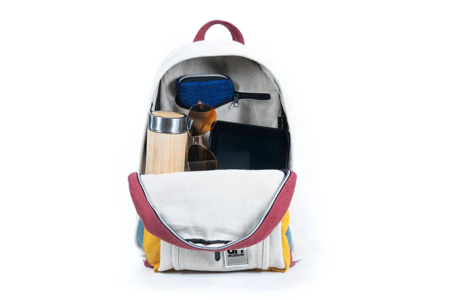 The Pioneer Boho Blue Backpack with Denver Art Museum Velcro Patch - Image 3