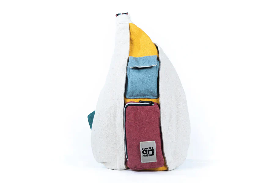 The Seeker Boho Cream Crossbody Bag with Denver Art Museum Velcro Patch