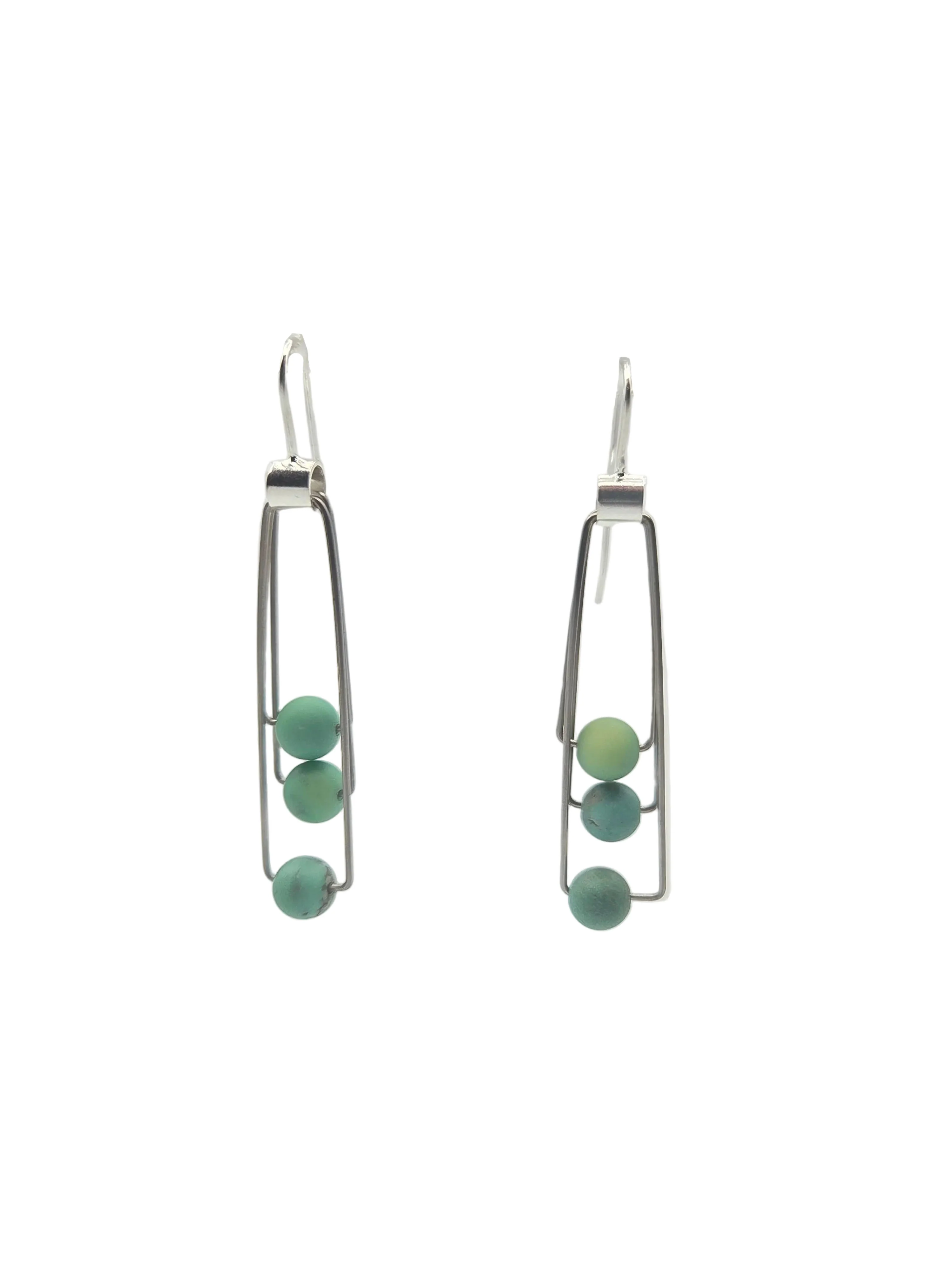 Tripple Swing Earrings - Chrysoprase