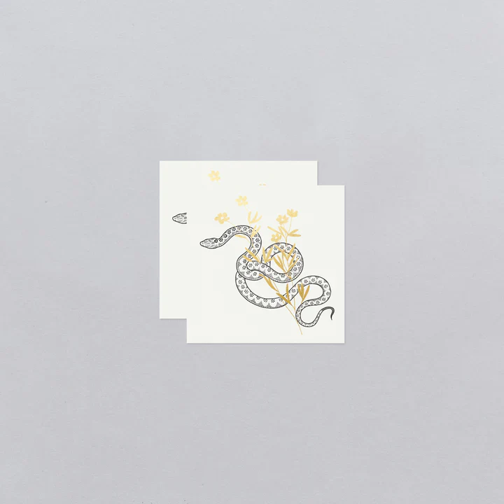 Twisty Snake Flowers Tattoo Pair - Image 3