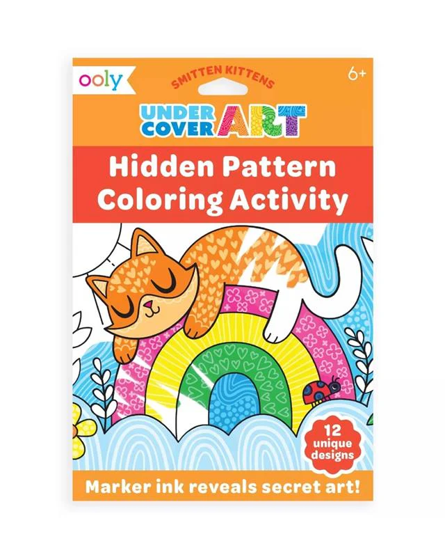 Undercover Art Hidden Patterns Coloring Activity Kitten