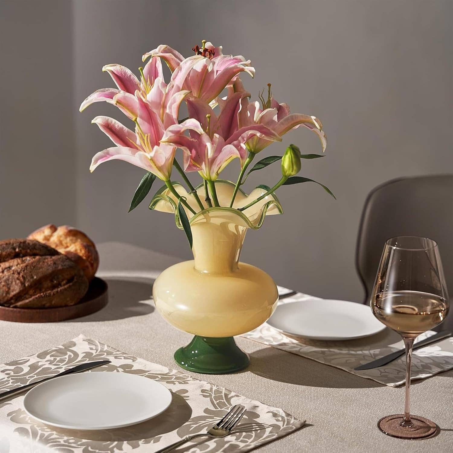 Verdant Bloom Hand-Blown Glass Flower Vase  Décor - 11" - Image 6