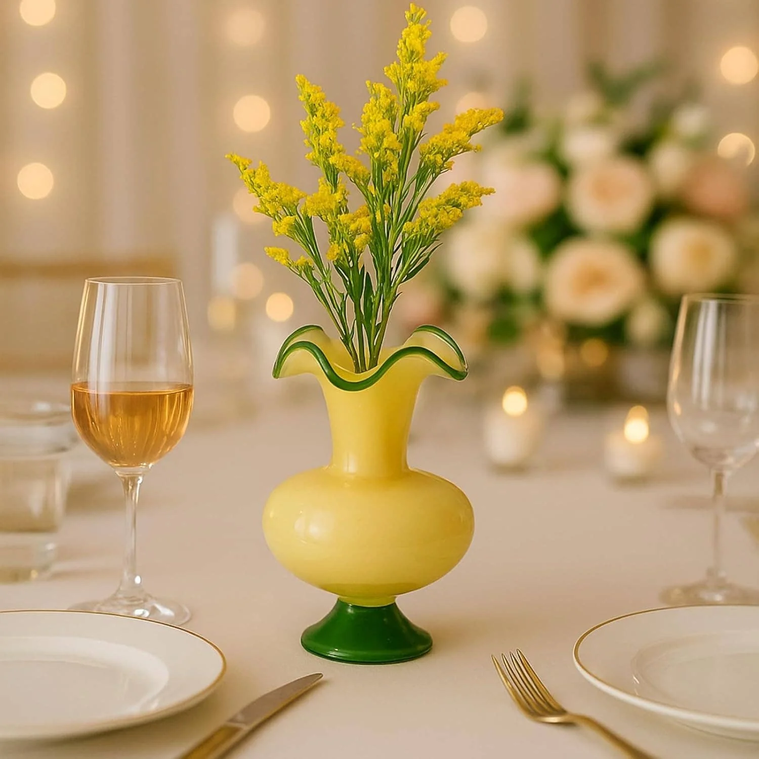 Verdant Bloom Hand-Blown Glass Flower Vase  Décor - 11" - Image 7