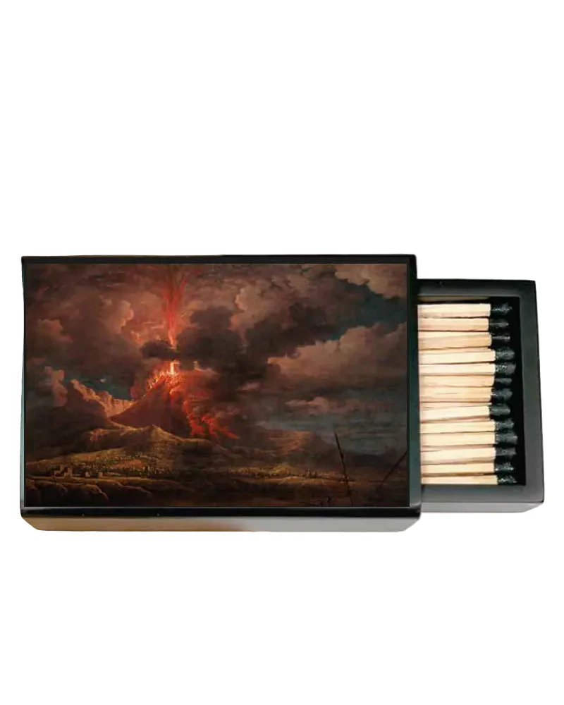 Vesuvius Erupting at Night, Marlow Large Slide Matchbox