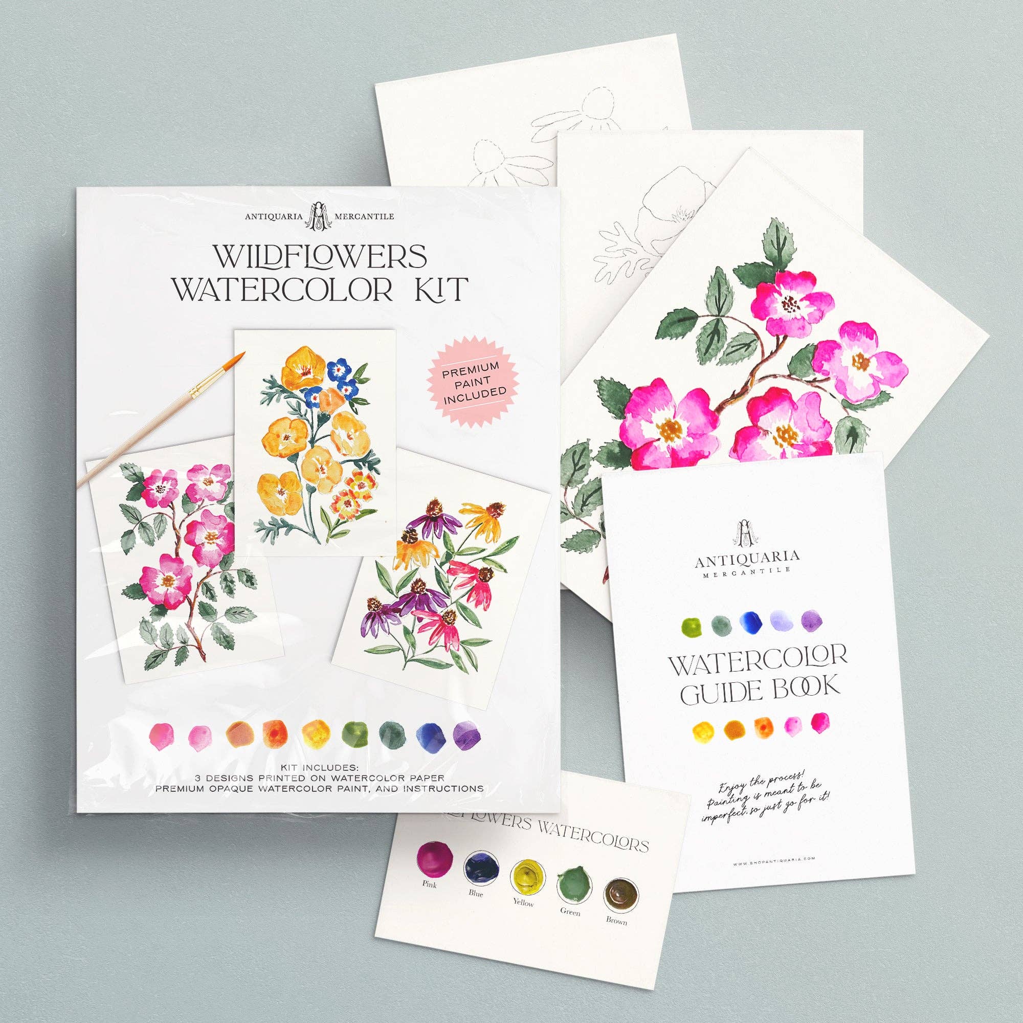 Watercolor Painting Kit : Wildflowers No1 - Image 4
