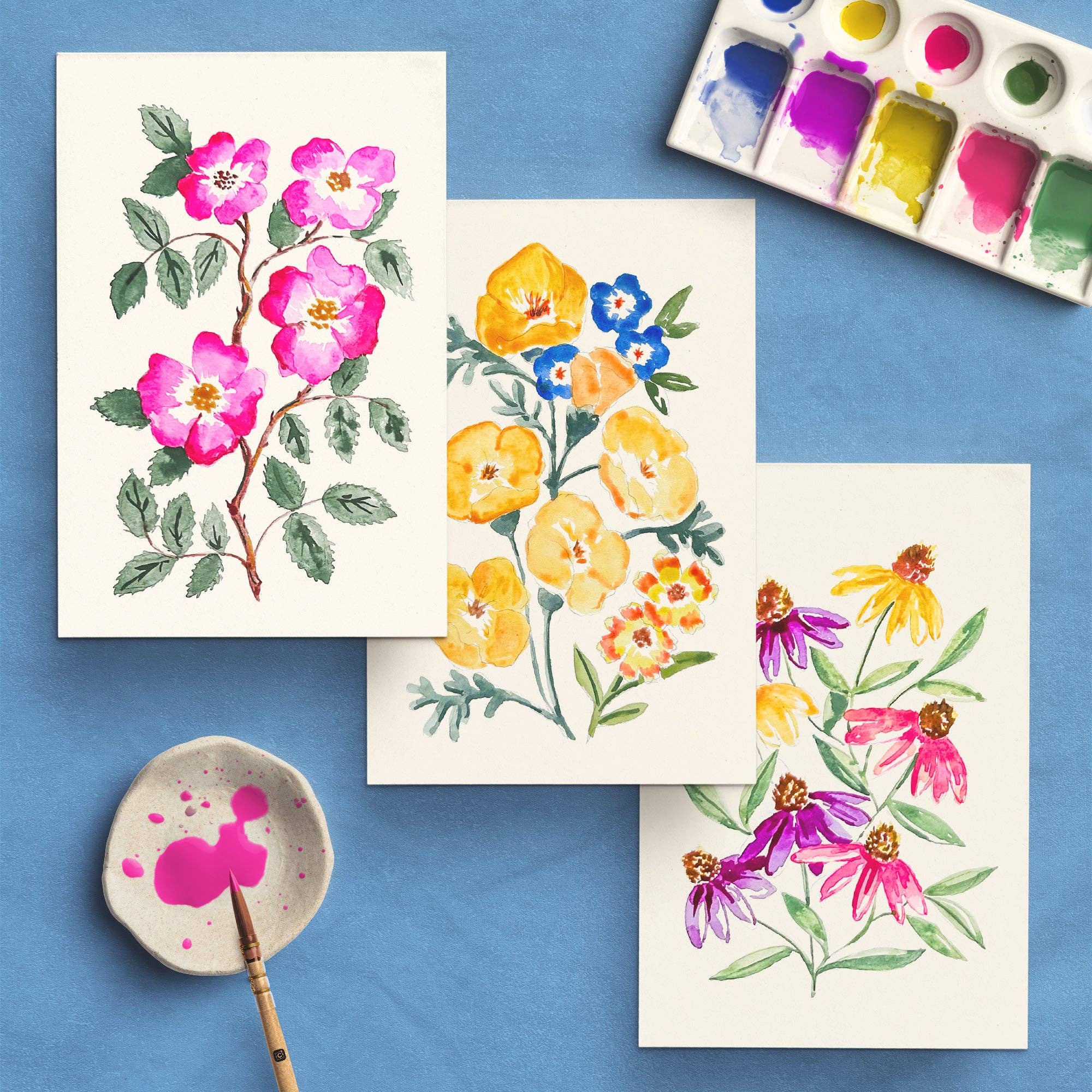 Watercolor Painting Kit : Wildflowers No1 - Image 5
