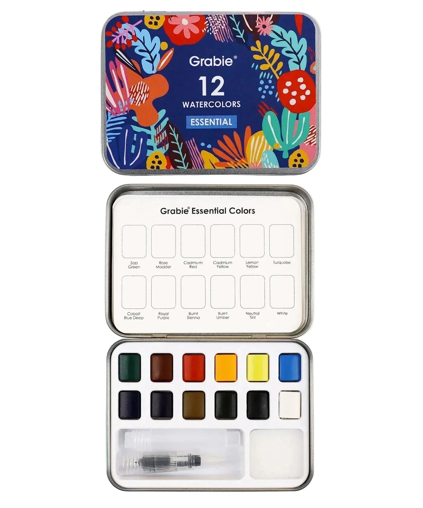 Watercolor Pocket Set of 12 with Brush - Essential Colors - Image 3